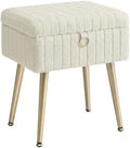 SONGMICS Vanity Stool Chair with Storage, Metal Legs, Max. Load 440 lb by SONGMICSbySONGMICSHOME