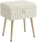 SONGMICS Vanity Stool Chair with Storage, Metal Legs, Max. Load 440 lb by SONGMICSbySONGMICSHOME
