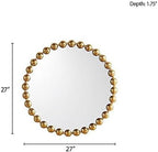 Madison Park Round Mirror, Metal Frame Circle Mirror 27 inch, Wall Art Decor - Image 4