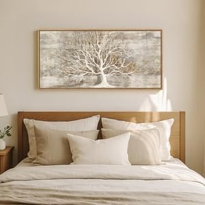 Framed Vintage Tree of Life Wall Art, Neutral Rustic Farmhouse Tree Canvas - Image 8