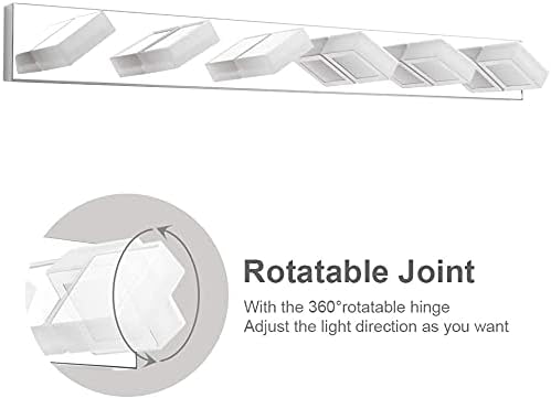Ralbay Modern Chrome Bathroom Vanity Lights Dimmable 6 Lights Acrylic Stainless - Image 3