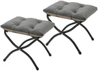 15"(H) Folding Ottoman, Set of 2, Foldable Footrest Stool, Small Foot Stool for Couch, Collapsible Foot Rest Ottoman for Sofa, Accent Padded Ottomans for Living Room, Bedroom, Dark Grey by MordchilHF