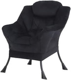 Tiita Lazy Chair, Black Modern Large Accent Armchair, Comfy Leisure Sofa Reading Chair for Bedroom, Living Room, Dorm Rooms, Garden and Courtyard, Black by TiitaHome