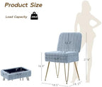 Vanity Chair with Storage | Comfy Ottoman with Folding Back - Image 3