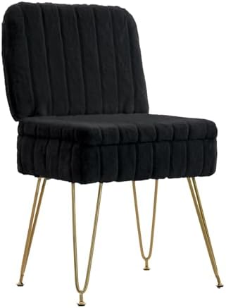 Vanity Chair with Storage | Comfy Ottoman with Folding Back by Manyday