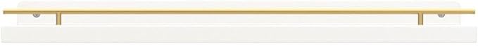 WOPITUES Floating Shelves with Gold Metal Guardrail, Shelves - Image 4