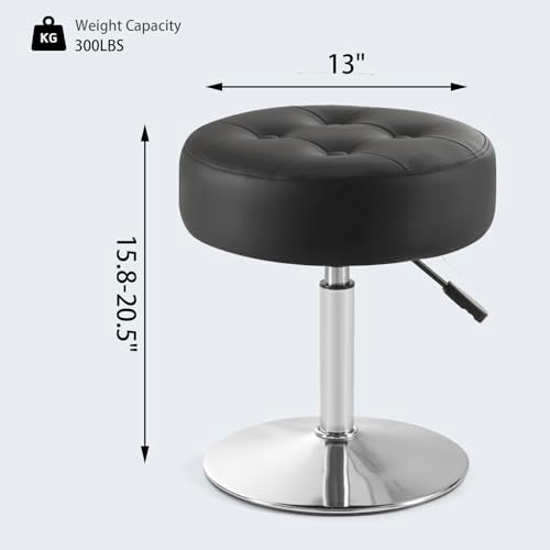 Gitrah Black Vanity Stool Chair Swivel Adjustable Comfortable Makeup Stool - Image 3