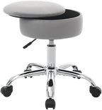 Adjustable Vanity Stool Storage Swivel Rolling Vanity Chair with Wheels - Image 7