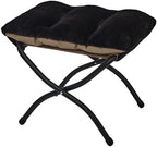 15"(H) Folding Ottoman, Foldable Footrest Stool, Portable Small Foot Stool for Couch, Collapsible Foot Rest Ottoman for Sofa, Accent Padded Ottomans for Living Room, Bedroom, Black by MordchilHF