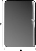 Wall Mount Mirror for Bathroom, Brush Black Metal Framed Rounded Corner - Image 8