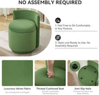 WUTUTUEE Velvet Vanity Chair with Storage, 360° Swivel Makeup Chair with Wave Back, No Assembly Small Accent Stool for Bedroom, Dressing, Living Room, Green - Image 4