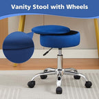 Adjustable Vanity Stool Storage Swivel Rolling Vanity Chair with Wheels - Image 3