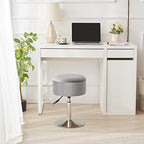 Adjustable Vanity Stool with Storage Swivel Vanity Chair Makeup Stool Grey - Image 4