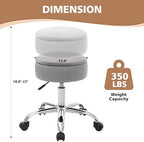 Adjustable Vanity Stool Storage Swivel Rolling Vanity Chair with Wheels - Image 2
