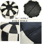 Thgonwid Unstuffed Moroccan Ottoman Pouf Cover, Ottoman Footstool Storage Solution, Bean Bag Chair, Foot Rest, Multi-Black&White - Image 7