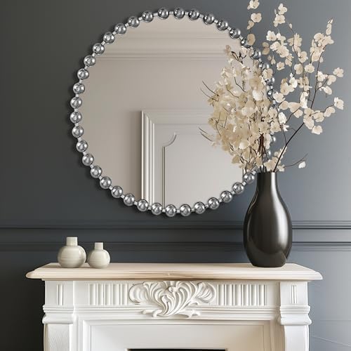 Madison Park Round Mirror, Metal Frame Circle Mirror 36 inch, Wall Art Decor - Image 10
