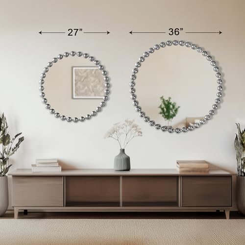 Madison Park Round Mirror, Metal Frame Circle Mirror 36 inch, Wall Art Decor - Image 5