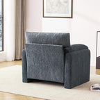 Howjoe 2 Pack Accent Chair for Living Room, Oversized Armchair, Blue - Image 5