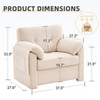 Howjoe Accent Chair for Living Room, Oversized Reading Armchair, Lvory - Image 2