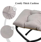 15"(H) Folding Ottoman, Foldable Footrest Stool, Portable Small Foot Stool for Couch, Collapsible Foot Rest Ottoman for Sofa, Accent Padded Ottomans for Home, Living Room, Light Grey - Image 5