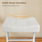 Memobarco 18-Inch Large Vanity Stool Chair, White Makeup Stool - Image 3