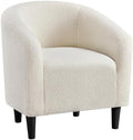 Yaheetech Small 25.5in Wide Sherpa Barrel Accent Chair for Bedroom, Ivory by Yaheetech