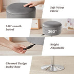 Adjustable Vanity Stool with Storage Swivel Vanity Chair Makeup Stool Grey - Image 6