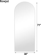 Rowjut Large 71"x30" Arched Full Length Mirror White Floor &Standing - Image 3
