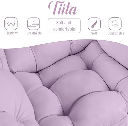 Tiita Lazy Chair with Ottoman, Comfy Reading Accent Chair, Purple - Image 2
