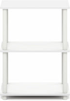 Furinno Turn-N-Tube Storage Shelves, 3-Tier Book Shelf, Corner Shelf, Toolless - Image 4