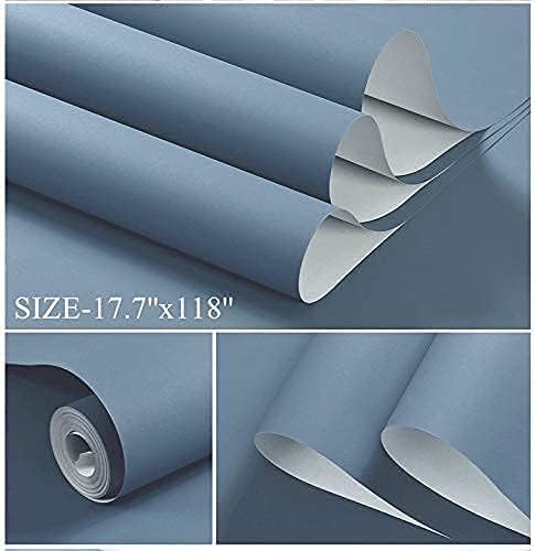 Dimoon 236''x17.7'' Blue Peel and Stick Wallpaper Contact Paper Modern Self - Image 2