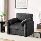 Howjoe Accent Chair for Living Room, Oversized Reading Armchair, Gray by Unknown