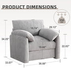 Howjoe Accent Chair for Living Room, Oversized Reading Armchair, LightGray - Image 2