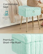 SONGMICS Vanity Stool Chair with Storage, Metal Legs, Max. Load 440 lb - Image 4