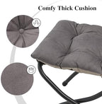 15"(H) Folding Ottoman, Foldable Footrest Stool, Portable Small Foot Stool for Couch, Collapsible Foot Rest Ottoman for Sofa, Accent Padded Ottomans for Living Room, Bedroom, Dark Coffee - Image 5