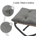 15"(H) Folding Ottoman, Foldable Footrest Stool, Portable Small Foot Stool for Couch, Collapsible Foot Rest Ottoman for Sofa, Accent Padded Ottomans for Living Room, Bedroom, Dark Grey - Image 5