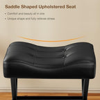 Memobarco 18-Inch Large Leather Vanity Stool Chair, Black Makeup Stool - Image 3