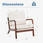 DUMOS Mid Century Accent Chairs Set of 2, 16'' Seat Height Lounge Chair - Image 2