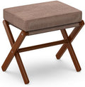 BAMBOOHOMIE Foldable Foot Stool Ottoman, Modern Foot Rest with Bamboo X Legs & Thick Foam Cushion, Folding Foot Stools Small Padded for Bedroom Living Room, Footstool for Chair Couch (Brown - Brown) by BAMBOOHOMIE