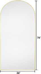 Floor Mirror, Oversized Full Length Arched Mirror, Large Standing or Wall - Image 2