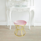Vanity Chair, Small Velvet Vanity Stool & Ottoman Bench for Bathroom, Dorm - Image 5