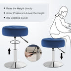 Gitrah Blue Vanity Stool Chair Swivel Adjustable Comfortable Makeup Stool - Image 5