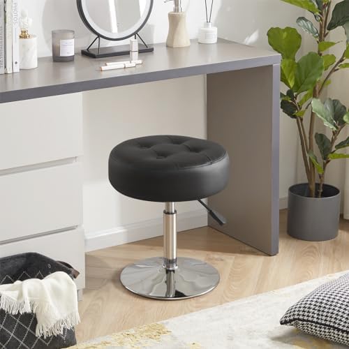 Gitrah Black Vanity Stool Chair Swivel Adjustable Comfortable Makeup Stool - Image 2