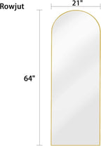 Rowjut 64"x21"Floor Mirror Arched Full Length Mirros, Mirror Floor Length - Image 4