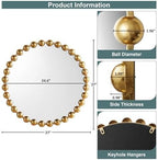 Madison Park Round Mirror, Metal Frame Circle Mirror 27 inch, Wall Art Decor - Image 6