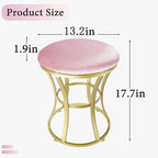 Vanity Chair, Small Velvet Vanity Stool & Ottoman Bench for Bathroom, Dorm - Image 3