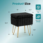 DUMOS Vanity Stool Chair, Ottoman with Storage for Living Room, Bedroom - Image 3