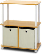 Furinno TURN-N-TUBE Storage Shelves Set of 2, 3-Tier Toolless Book Shelf - Image 5