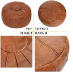 Thgonwid Unstuffed Moroccan Ottoman Pouf Cover, Ottoman Footstool Storage Solution, Bean Bag Chair, Foot Rest, Brown - Image 6