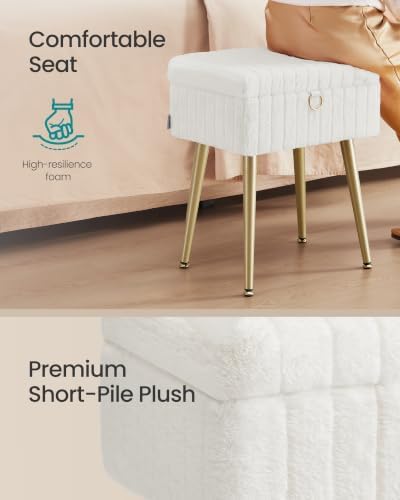 SONGMICS Vanity Stool Chair with Storage, Metal Legs, Max. Load 440 lb - Image 4